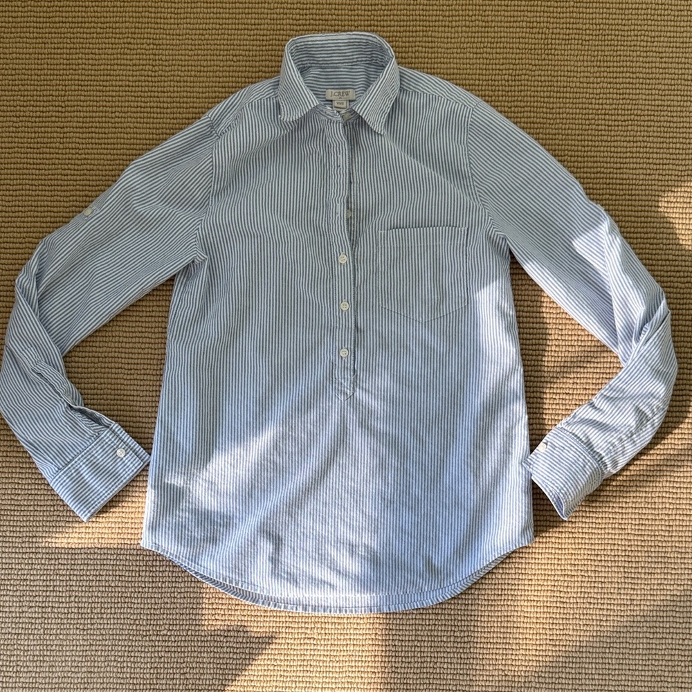 JCREW Oxford stripe classic popover, XXS